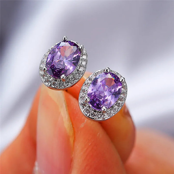 Ovaline | Colorstone Stud Earrings
