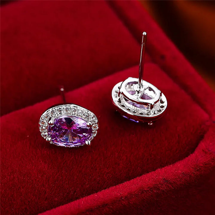 Ovaline | Colorstone Stud Earrings