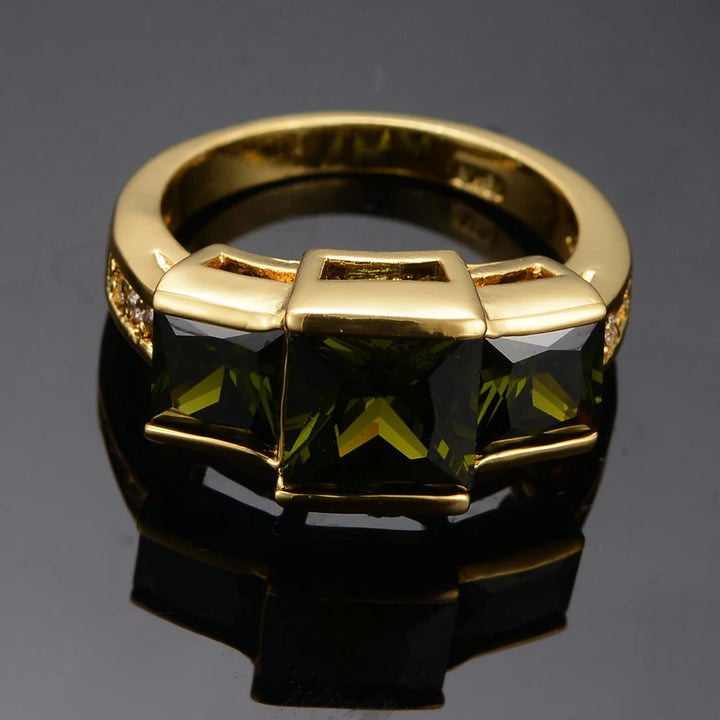 Olive Square | Crystal Ring