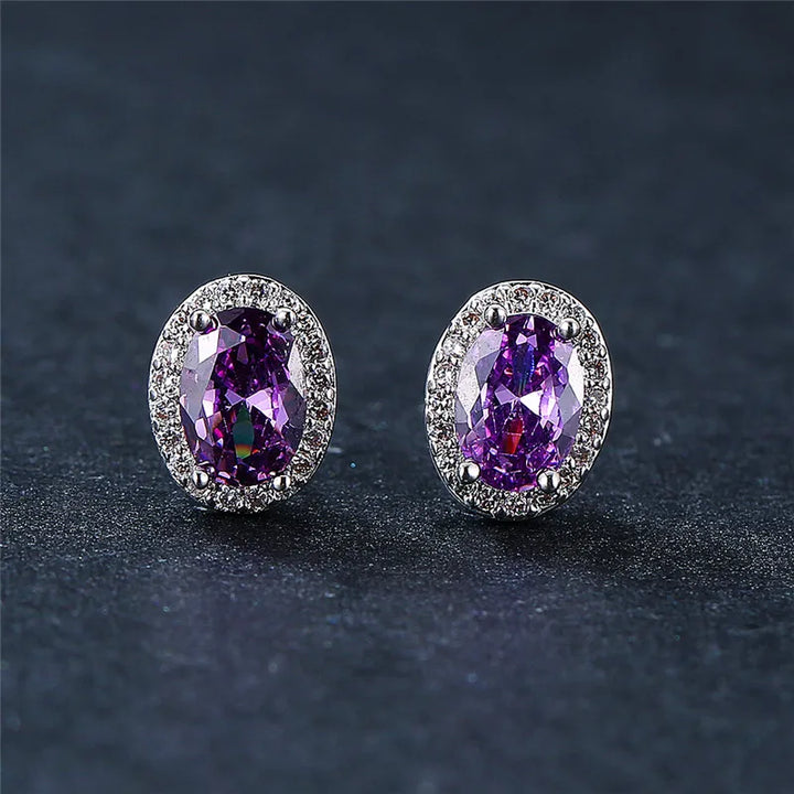 Ovaline | Colorstone Stud Earrings