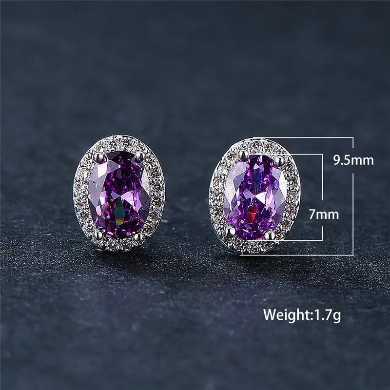 Ovaline | Colorstone Stud Earrings