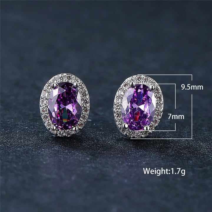 Ovaline | Colorstone Stud Earrings