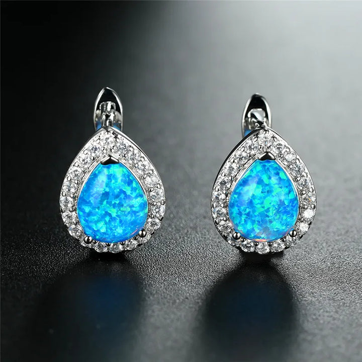 Celestia Opal-Look Clip Earrings