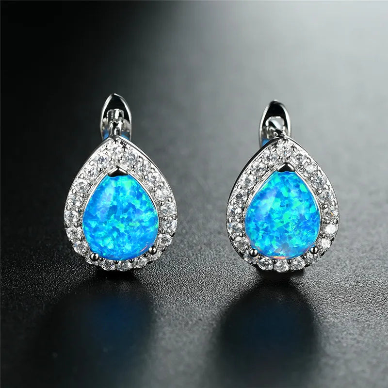 Celestia Opal-Look Clip Earrings styled view