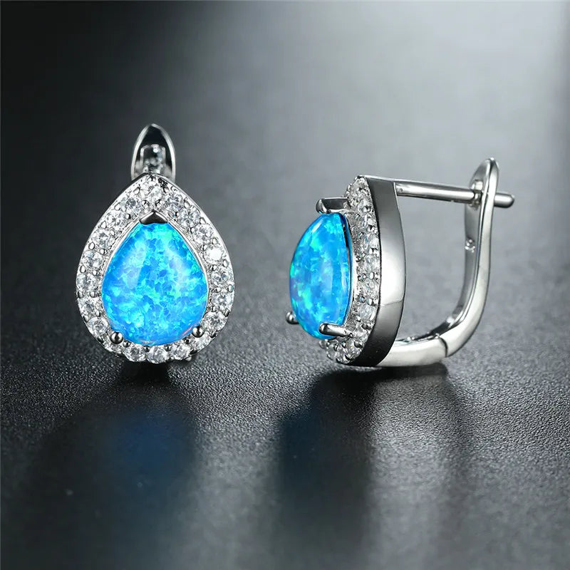 Celestia Opal-Look Clip Earrings additional detail