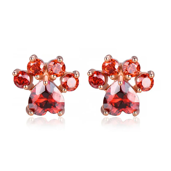 Leuke vrouwelijke witte zirkoonsteen Stud Earring Rose Gold bruiloft sieraden Boho kleine hond poot klauw oorbellen voor vrouwen