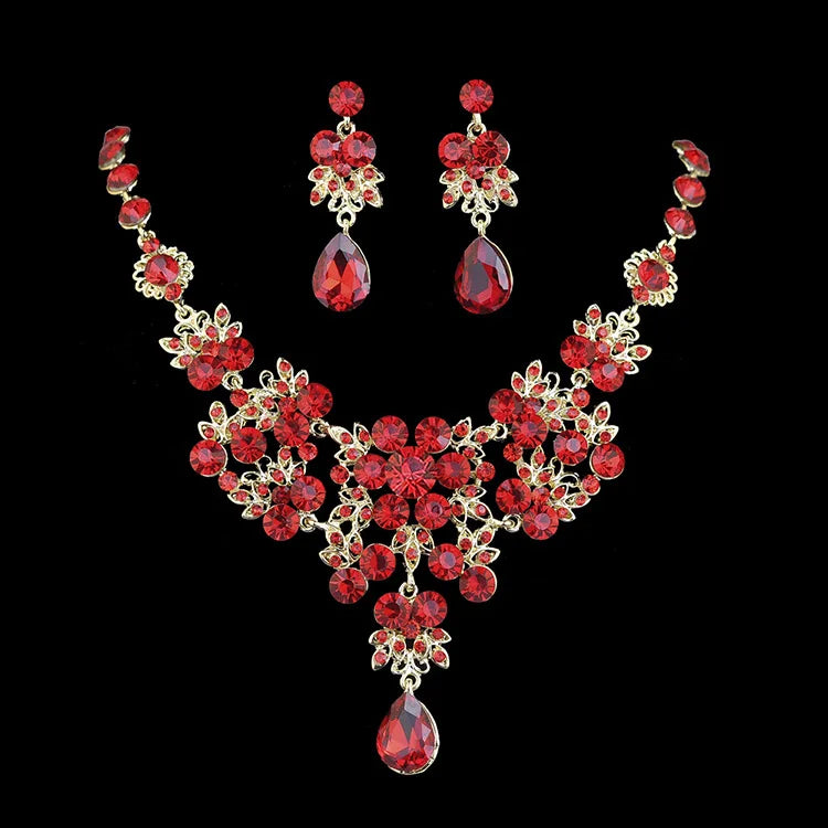 Florienne Crystal Necklace and Earring Set styled view