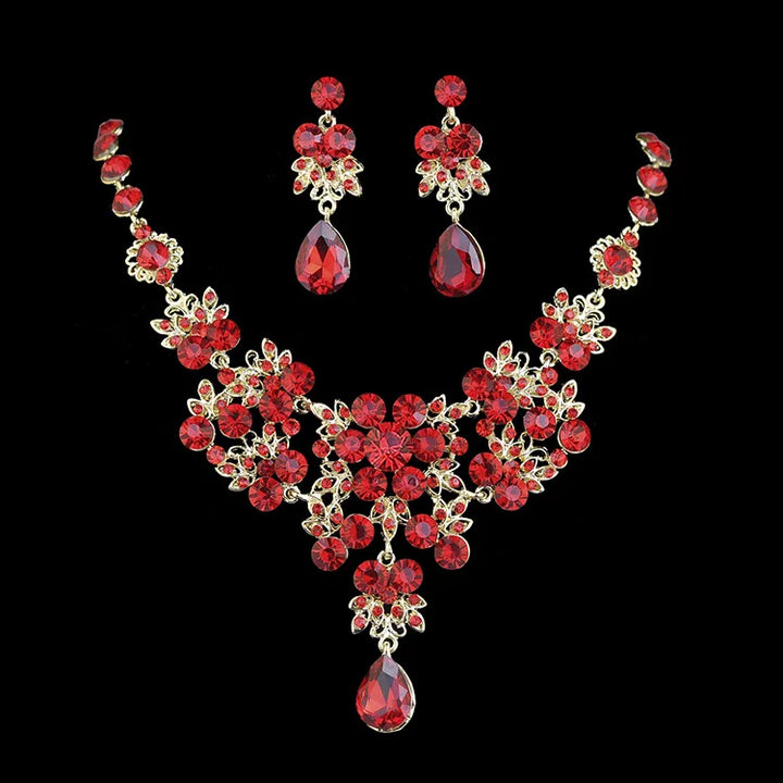 Florienne Crystal Necklace and Earring Set styled view