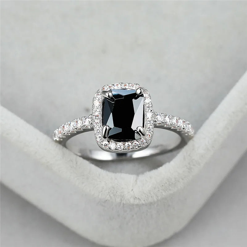Obsidienne | Black Square Crystal Ring