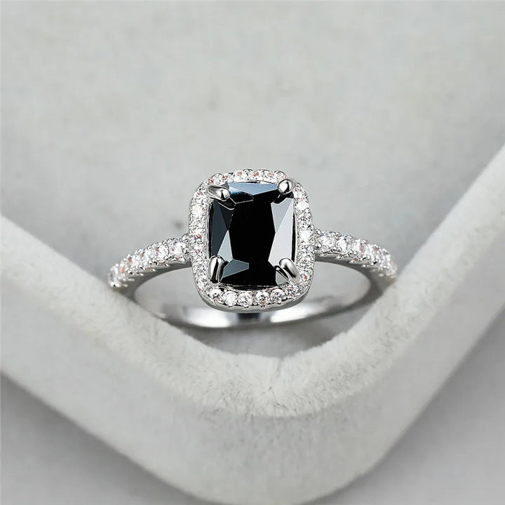 Obsidienne | Black Square Crystal Ring
