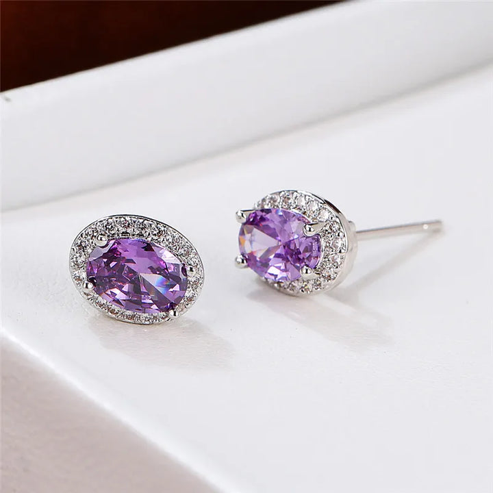 Ovaline | Colorstone Stud Earrings