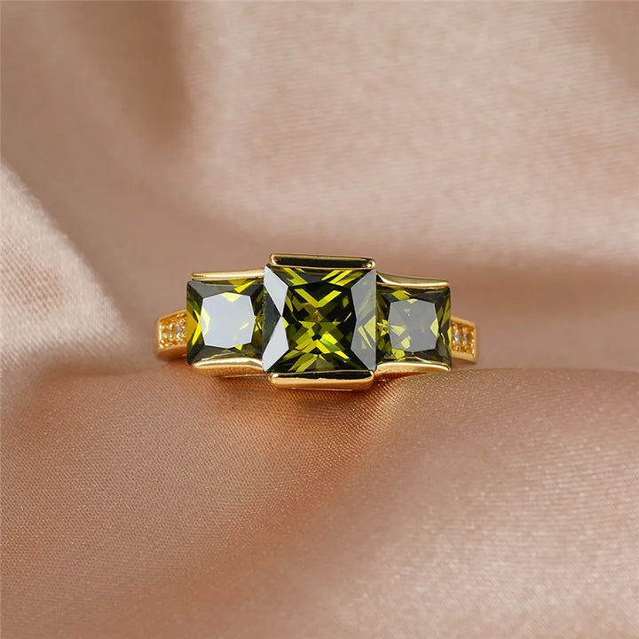 Olive Square | Crystal Ring