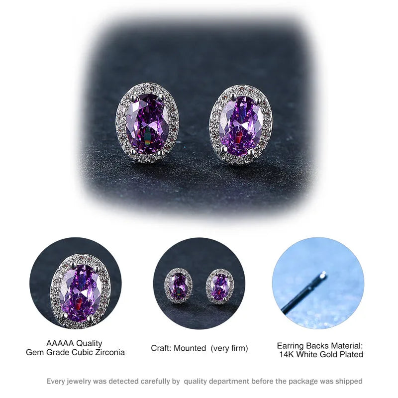 Ovaline | Colorstone Stud Earrings