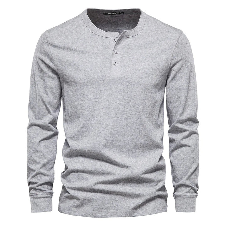 Henley Shirt - Soft Blend Button Placket & Breathable Fit