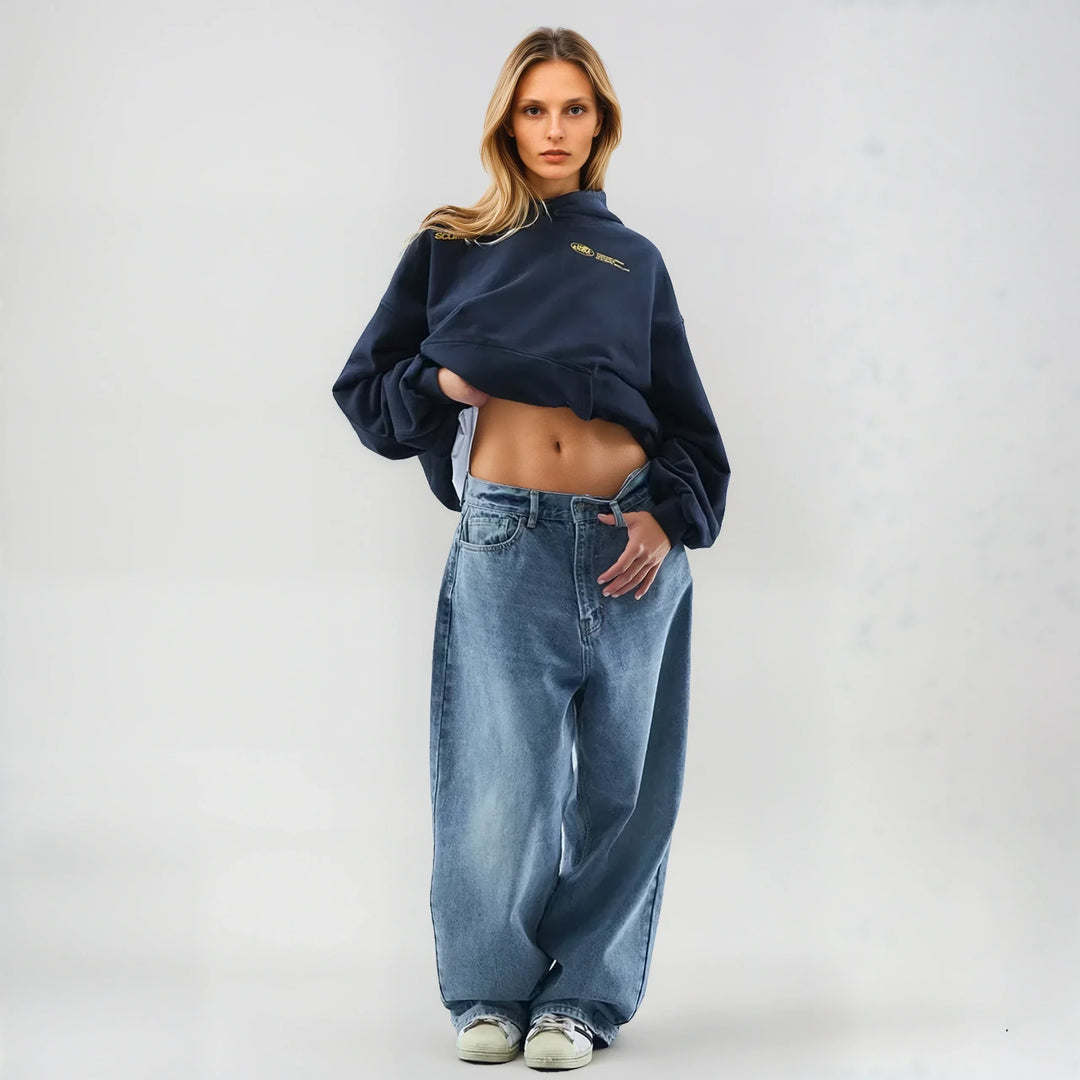 Hoodie - Fabric Blend Loose Cut & Subtle Print Ease