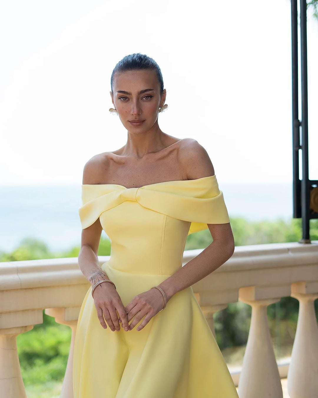 Callista Yellow Midi Dress
