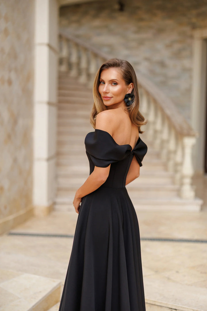 Positano Black Midi Dress