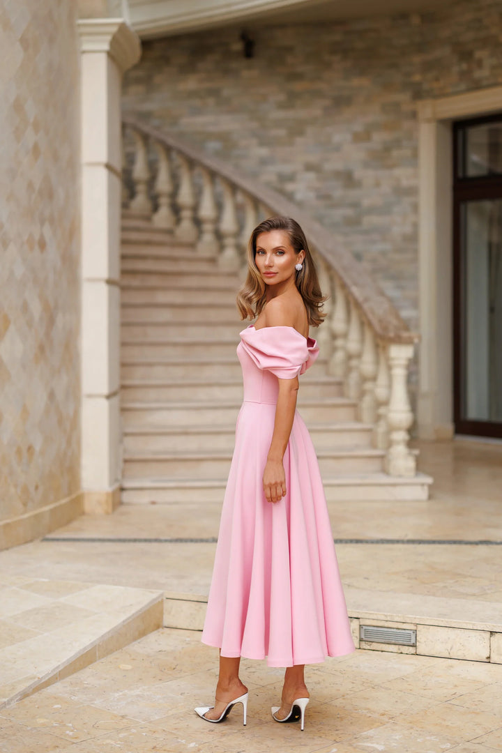 Positano Baby Pink Midi Dress