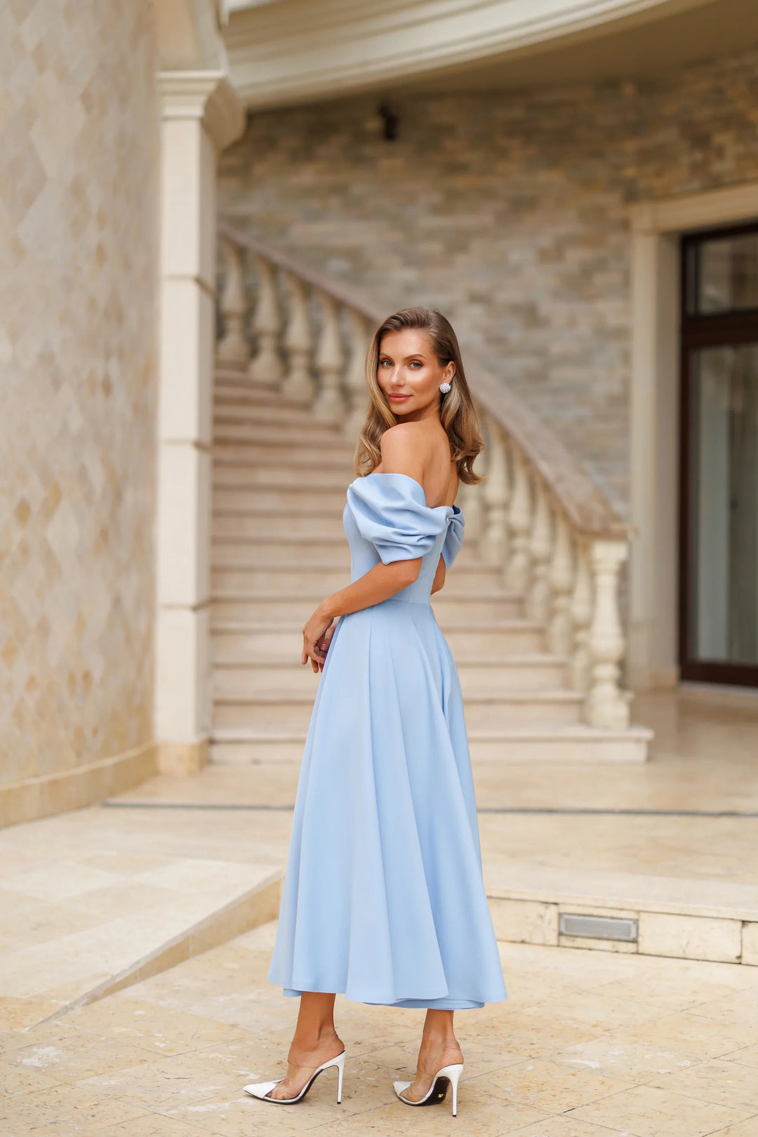 Positano Baby Blue Midi Dress
