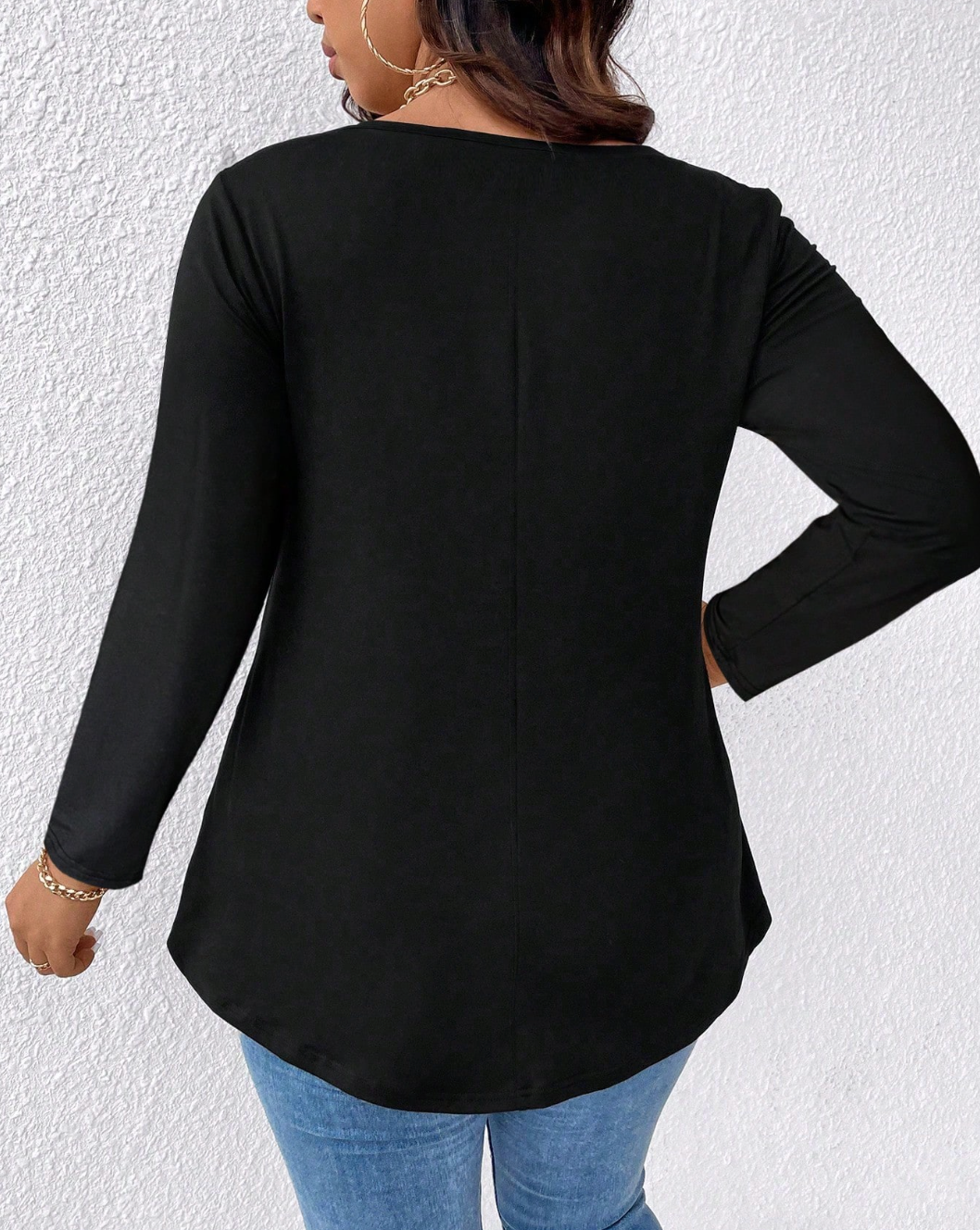 Clara | Camiseta Curvy Elegante de Manga Larga