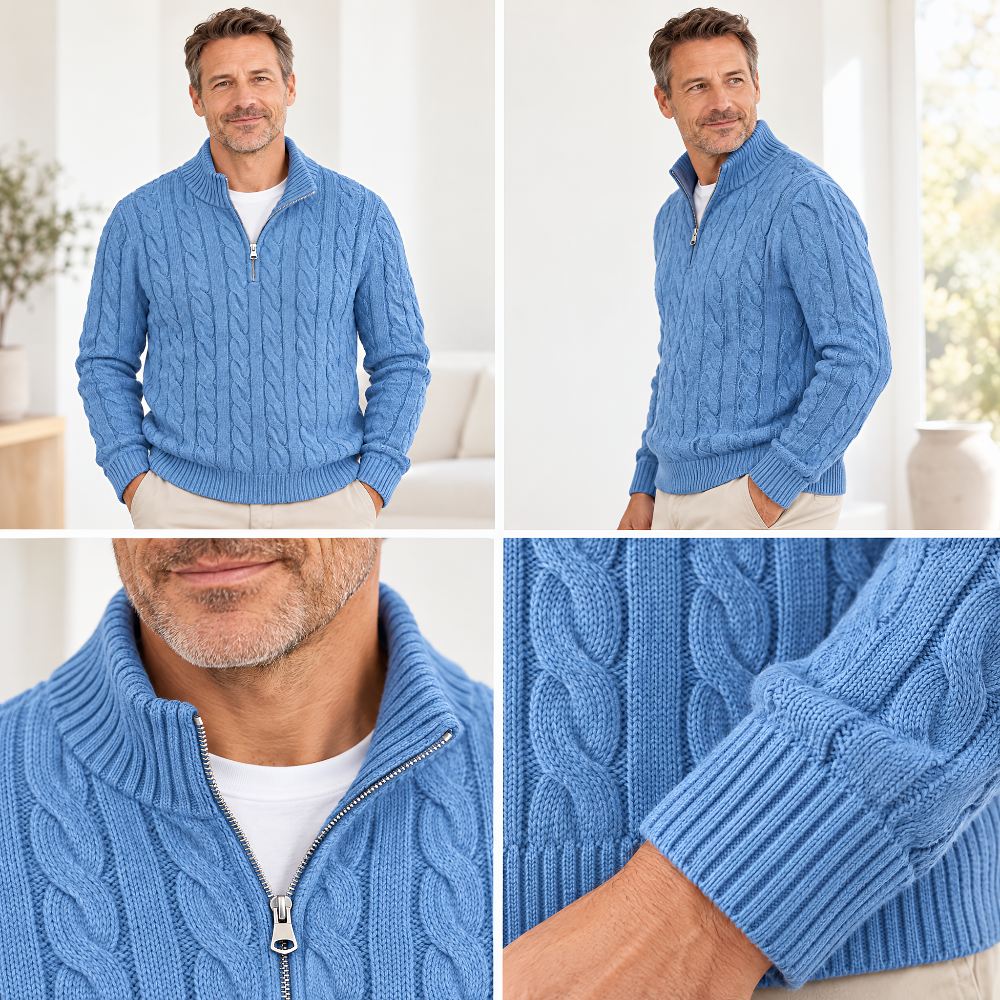 Jersey de Punto con Cremallera para Hombre