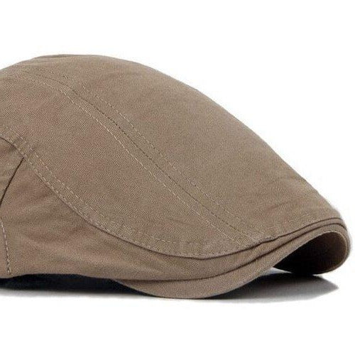 Classy Men Khaki Cotton Flat Cap