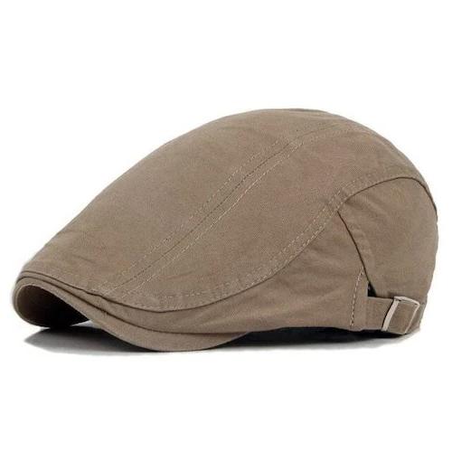 Classy Men Khaki Cotton Flat Cap