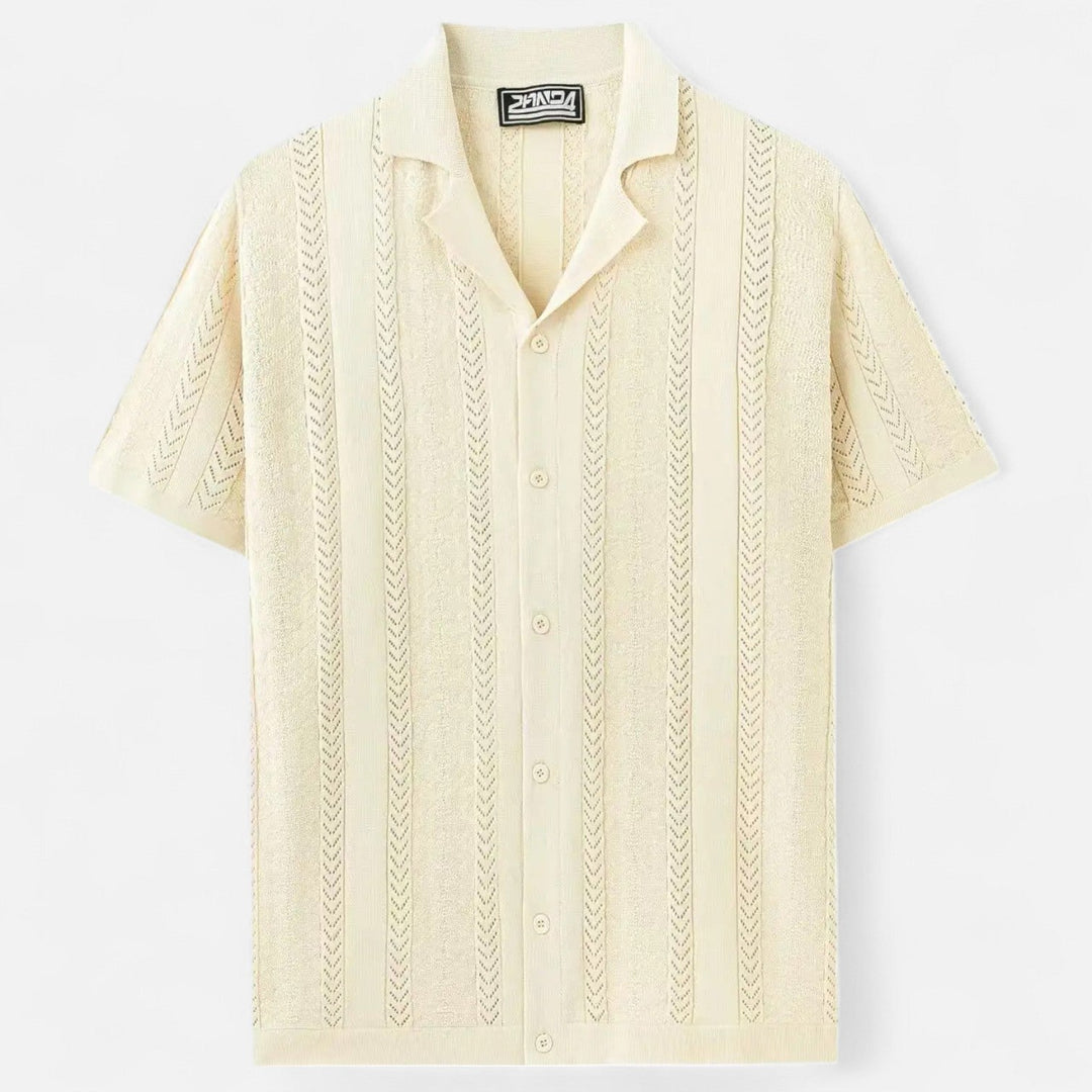 Knit Blend Shirt – Patchwork Panels And Shape Retention