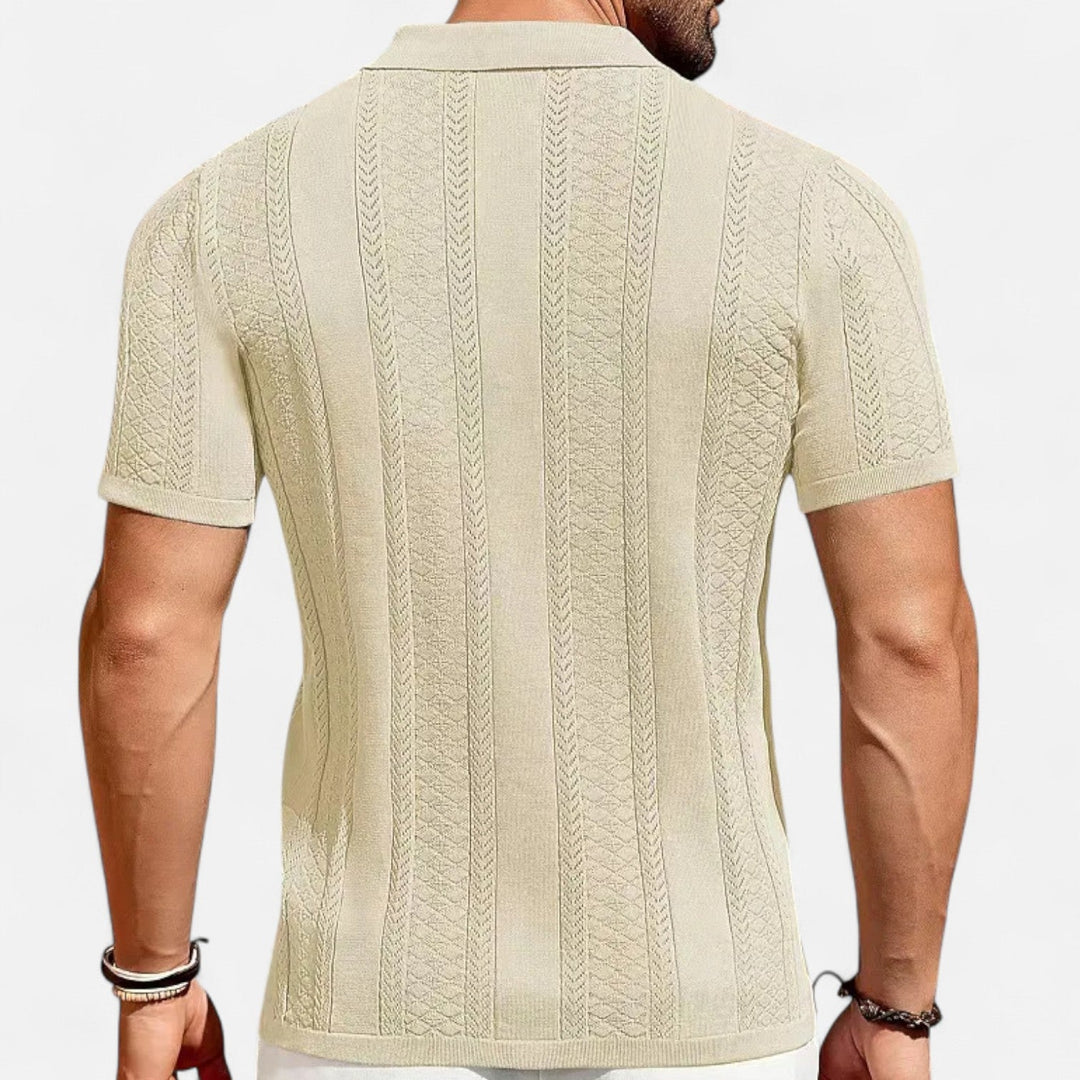 Knit Blend Shirt – Patchwork Panels And Shape Retention