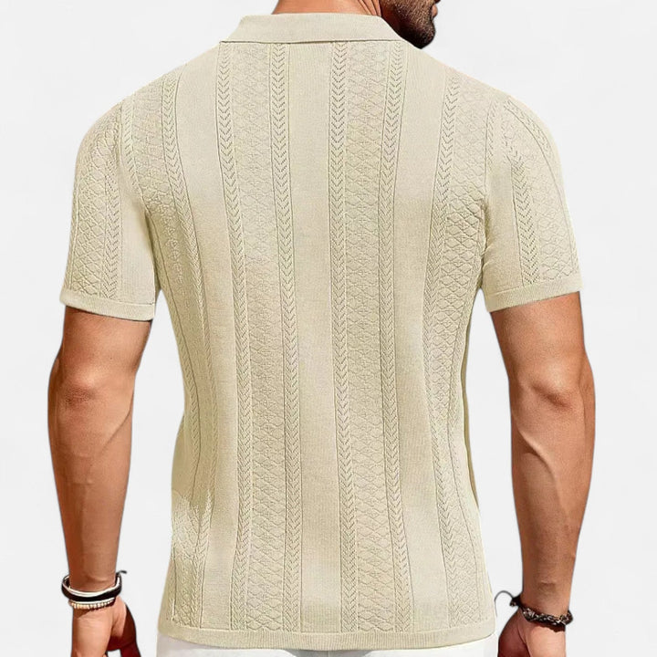 Knit Blend Shirt – Patchwork Panels And Shape Retention