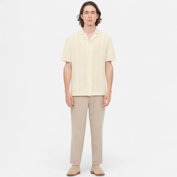 Knit Blend Shirt – Patchwork Panels And Shape Retention