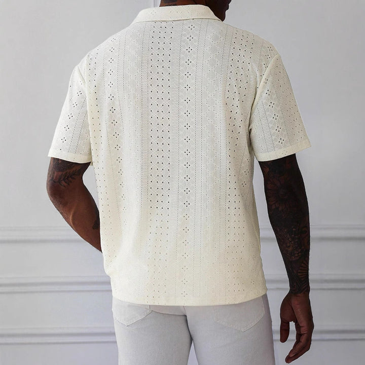 Knit Polo - Jacquard Lace Front & Breathable Airflow