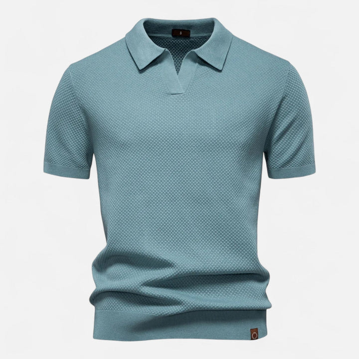 Knit Polo Shirt - Breathable Knit Blend Collar & Mobility