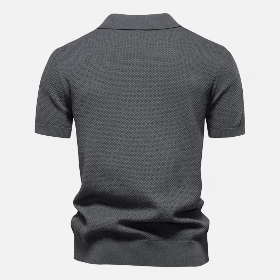 Knit Polo Shirt - Breathable Knit Blend Collar & Mobility