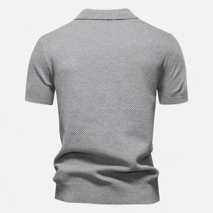 Knit Polo Shirt - Breathable Knit Blend Collar & Mobility