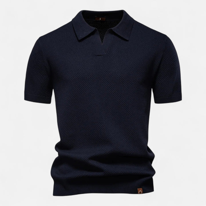 Knit Polo Shirt - Breathable Knit Blend Collar & Mobility
