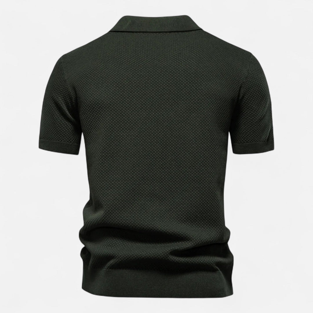 Knit Polo Shirt - Breathable Knit Blend Collar & Mobility