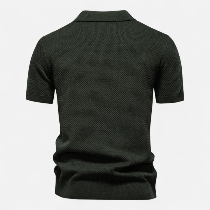 Knit Polo Shirt - Breathable Knit Blend Collar & Mobility