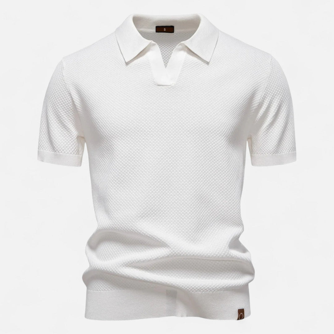 Knit Polo Shirt - Breathable Knit Blend Collar & Mobility