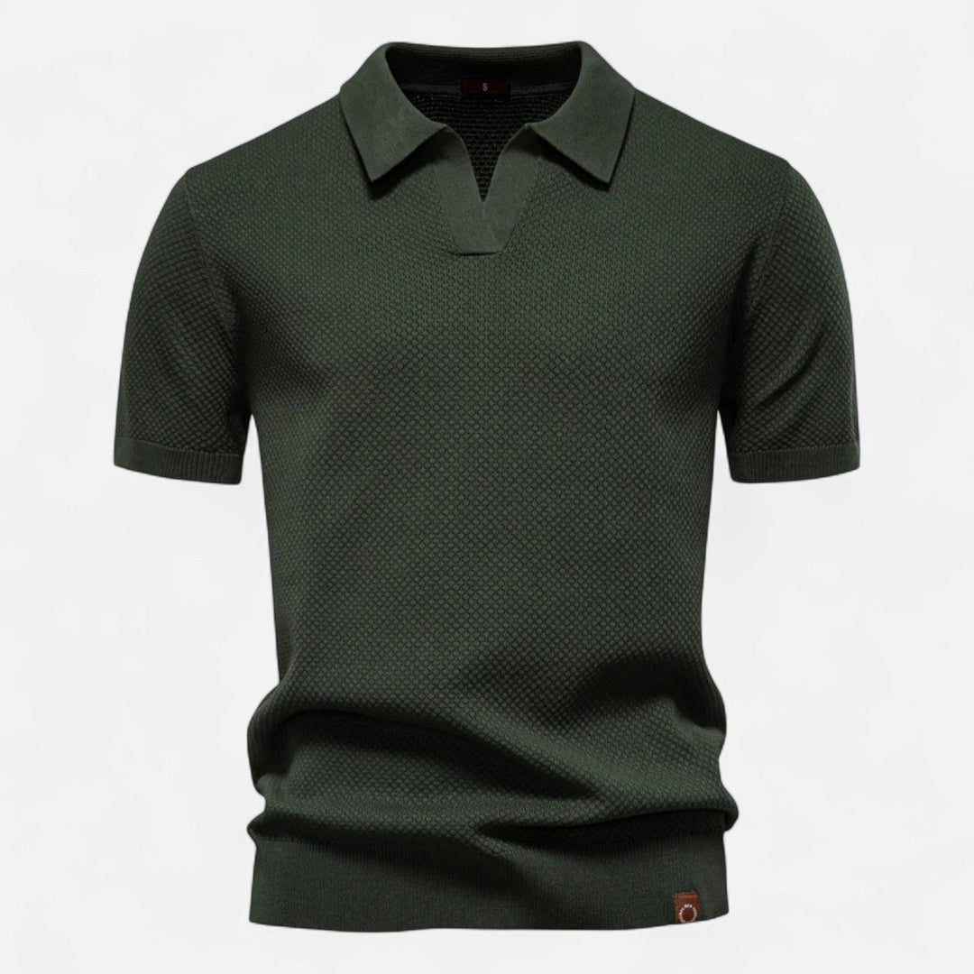 Knit Polo Shirt - Breathable Knit Blend Collar & Mobility
