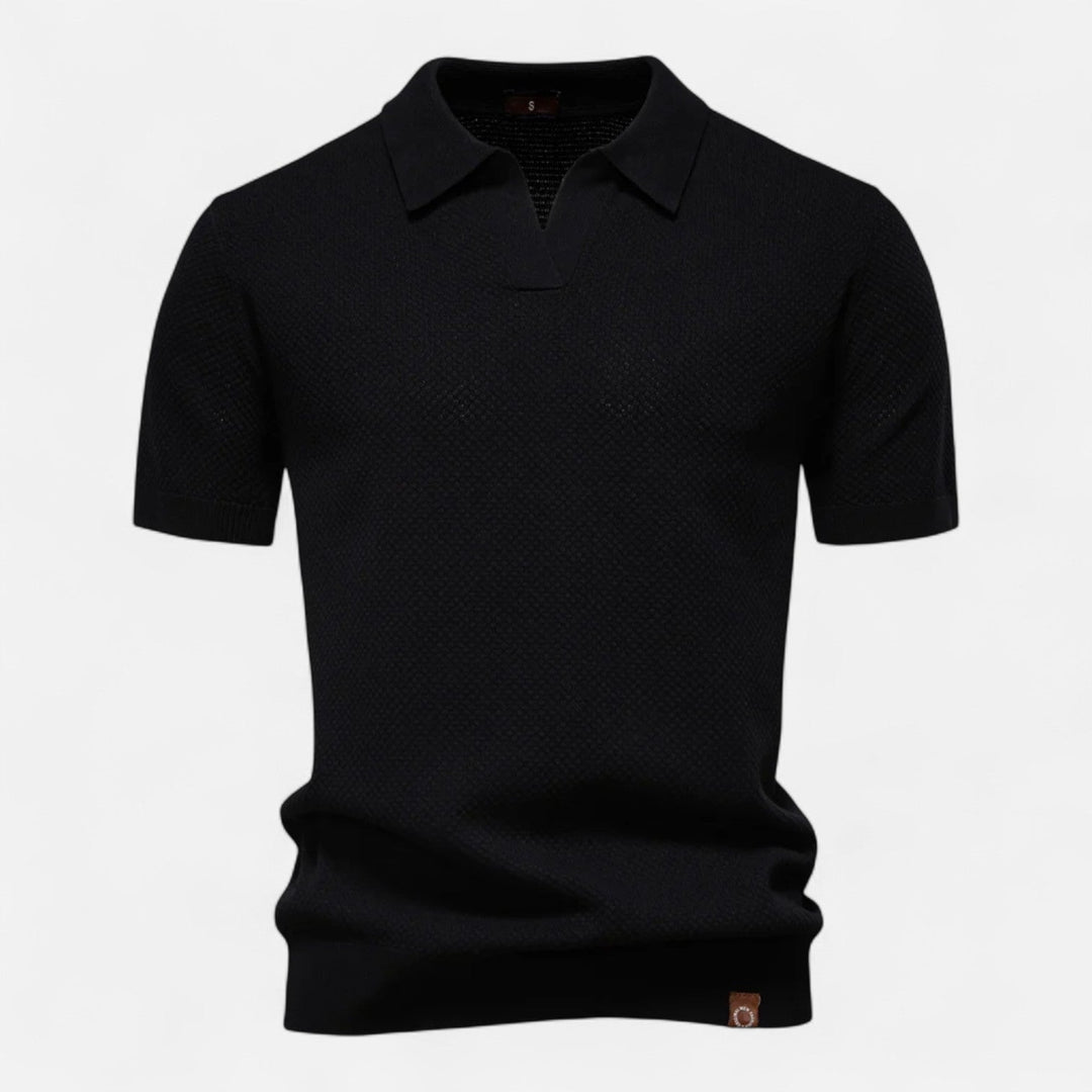 Knit Polo Shirt - Breathable Knit Blend Collar & Mobility