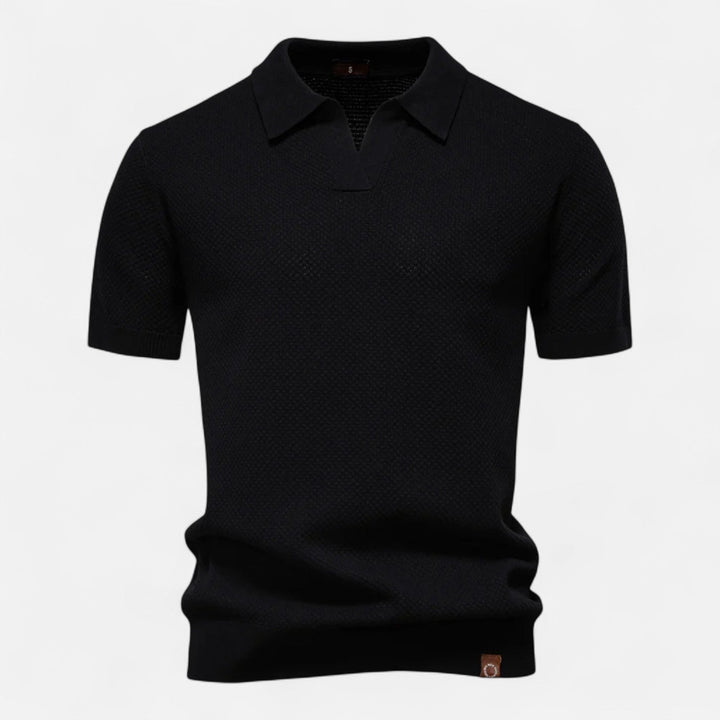 Knit Polo Shirt - Breathable Knit Blend Collar & Mobility