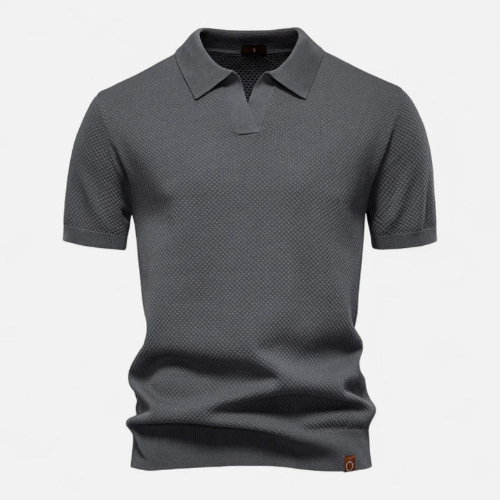 Knit Polo Shirt - Breathable Knit Blend Collar & Mobility