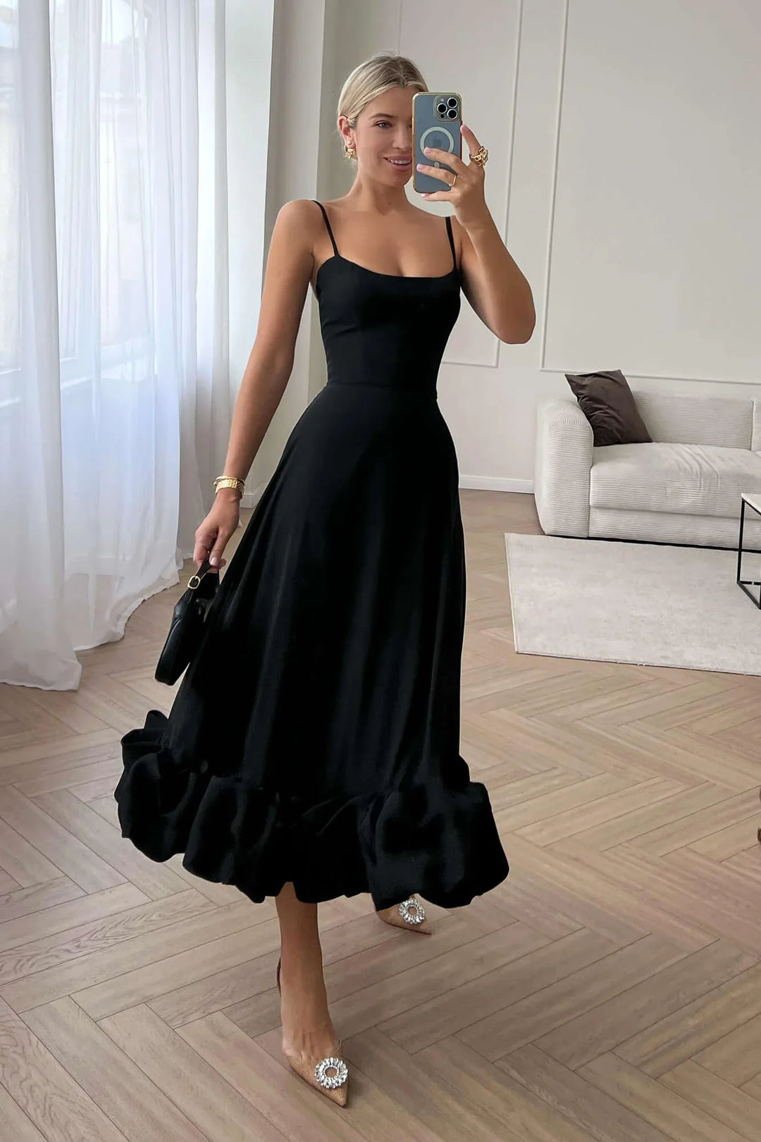 Liana Black Midi Dress