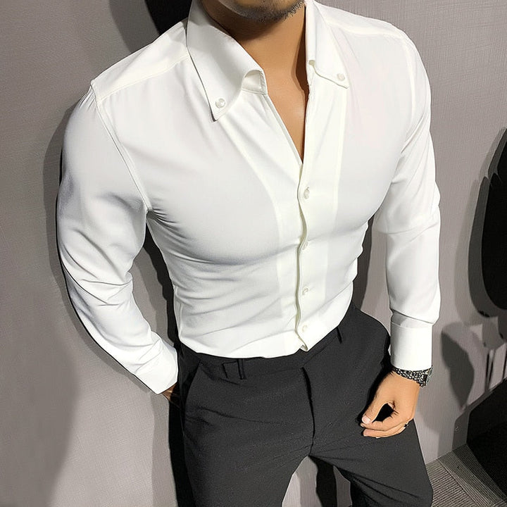 Long Sleeve Shirt - Solid Front And Breathable Comfort