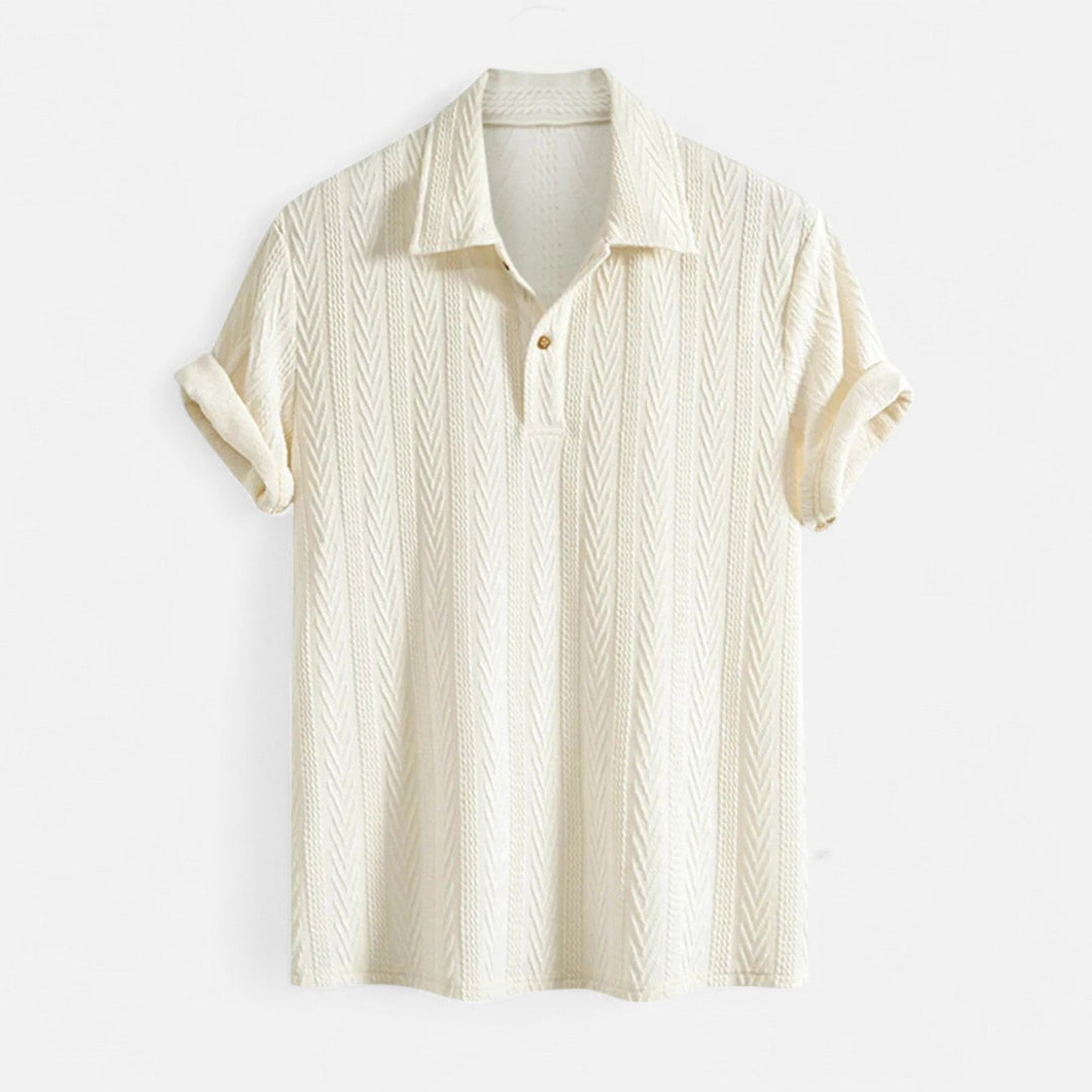 Polo Shirt – Jacquard Knit Collar & Half Button Airflow