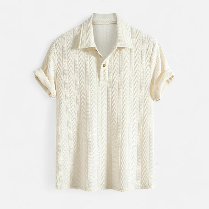 Polo Shirt – Jacquard Knit Collar & Half Button Airflow