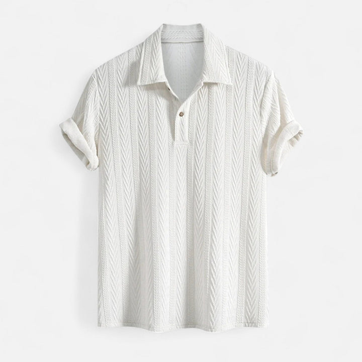 Polo Shirt – Jacquard Knit Collar & Half Button Airflow