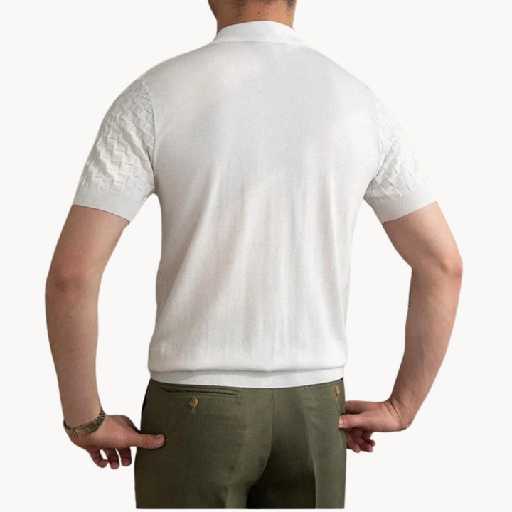 Polo Shirt – Jacquard Textured Blend And Slim Tailored Fit