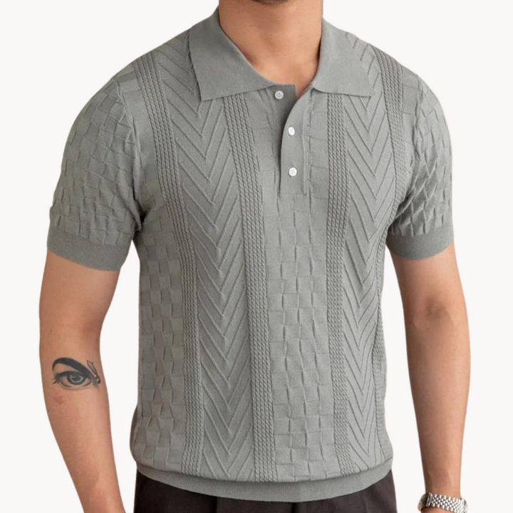 Polo Shirt – Jacquard Textured Blend And Slim Tailored Fit